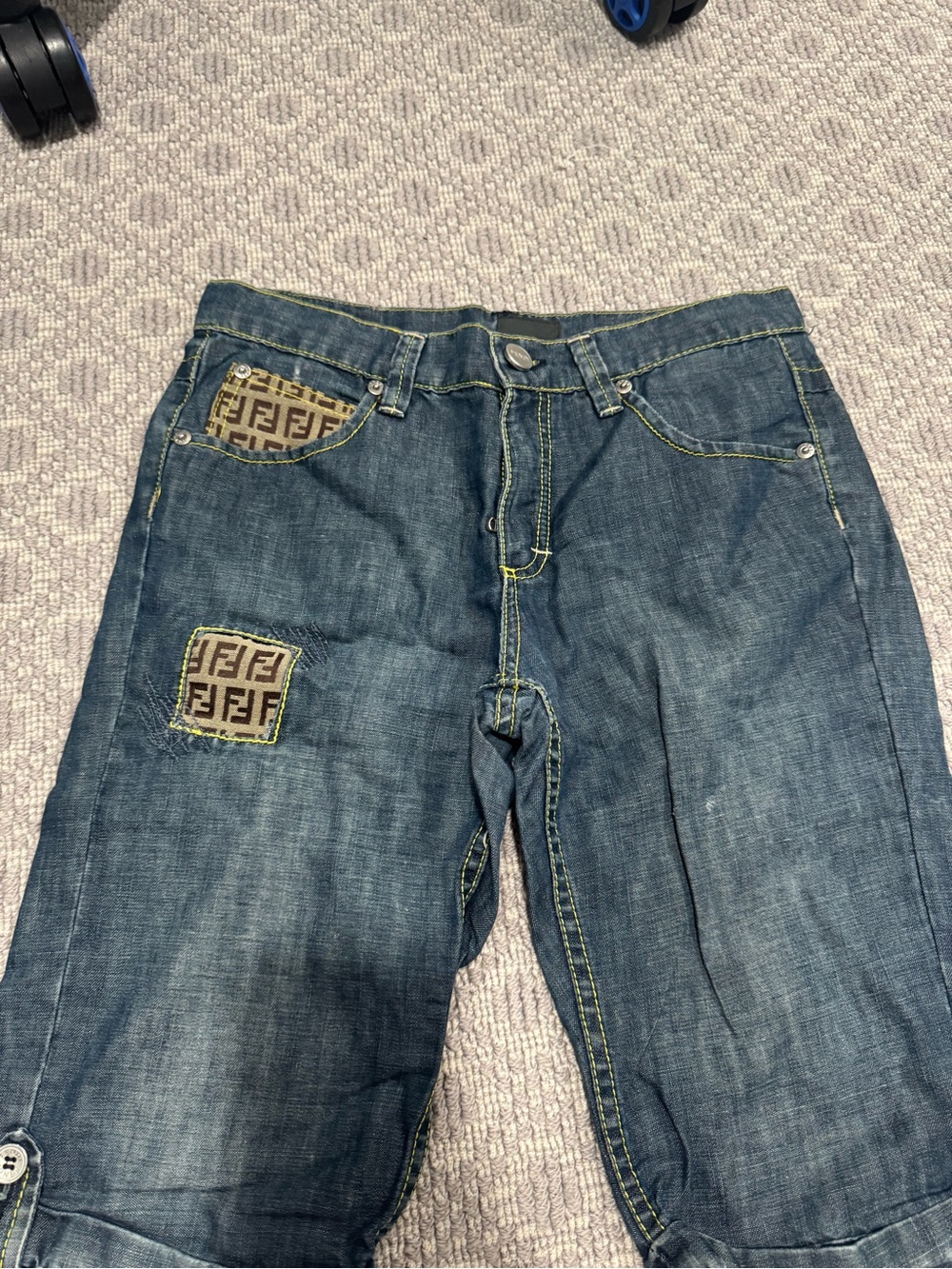 Fendi Dark Blue Denim Jeans with FF Patch